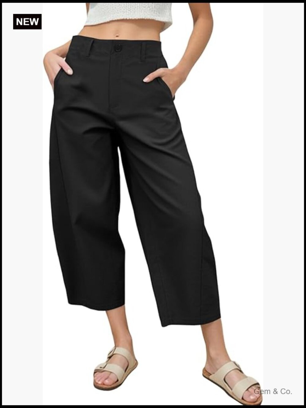 High Waisted Barrel Leg Pants with Pockets Casual Summer Baggy Trousers